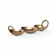 300804 Wildwood 4.5in. Metal Three Cup Dish with Antique Bronze Finish