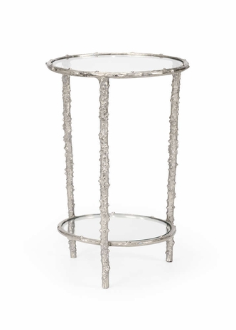300824 Wildwood Lamps Twig Table - Silver/Clear Finish