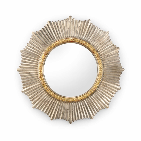 300871 Wildwood Composite Antique Silver/Gold Leaf Sun Shield Mirror
