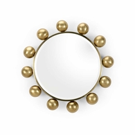 300874 Wildwood 23in. Iron Round-A-Bout Mirror with Antique Brass/Plain/Clear Finish