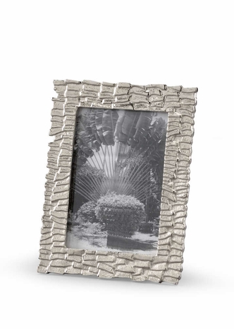 300896 Wildwood Cast Aluminum Silver Shingles Photo Frame (5X7)