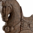 300984 Wildwood Dark Antique Finish - Hand Carved Wood Silver Leaf Flecked Dynasty Horse (Lg)
