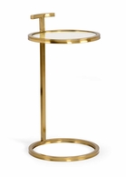 301060 Wildwood 26in. Steel Elsie Table with Antique Brass/Clear Finish