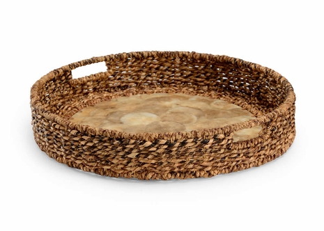 301152 Wildwood Lamps Mindoro Tray - Tan/Black/Natural White Finish