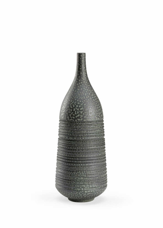 301188 Wildwood Porcelain Gray Patina Glaze Amoeba Vessel (Sm)
