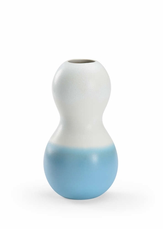 301199 Wildwood Porcelain White/Ocean Blue Glaze High Tide Vase (Sm)