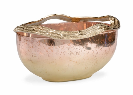 301260 Wildwood Lamps Wheat Ring Bowl (Lg) - Copper Ombre/Champagne Finish