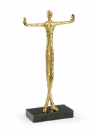 301274 Wildwood 22.5in. Aluminum Tai Chi Man Sculpture with Brass Plated/Natural Black Finish