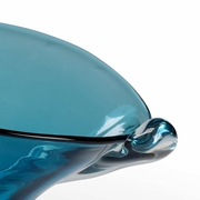 301408 Wildwood Glass Blue/Clear Blue Swirl Bowl