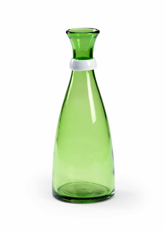 301415 Wildwood Glass Green/White Put A Ring On It Vase
