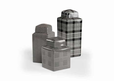 301448 Wildwood Porcelain Black/White/Gray Glaze Radcliff Canisters (S3)