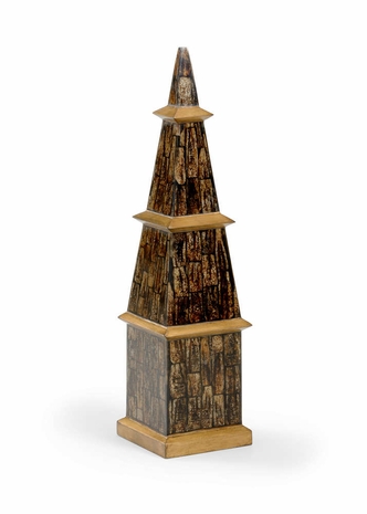 301557 Wildwood Wood Mahogany Seed/Antique Gold Pagoda Obelisk - Mahogany