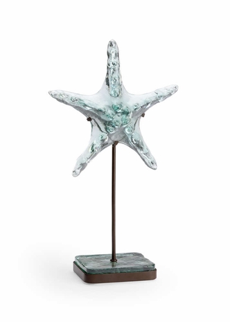 301569 Wildwood Glass/Iron Recycled Green/Rust Starfish (Lg)