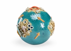 301664 Wildwood 12in. Ceramic Sea Sphere with Hand Sculpted/Multi Color Glazes Finish