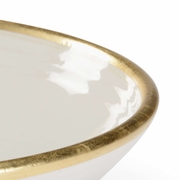 301670 Wildwood 4in. Ceramic Melchio Bowl with Cream Glaze/Gold Leaf Finish