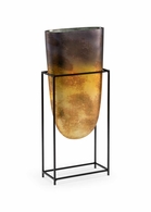 301821 Wildwood 24in. Glass/Iron Arvada Vase with Sunset Ombre/Black Finish