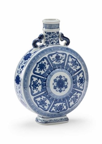 301892 Wildwood Porcelain Blue/White Glaze Heng Gu Bottle