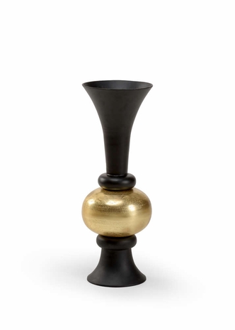 301924 Wildwood Aluminum Black/Gold Beu 7 Trumpet Vase (Sm)
