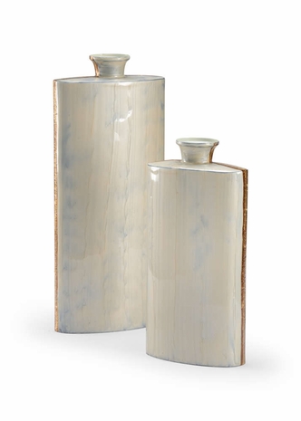 301930 Wildwood Iron IVory Enamel On The Golden Edge Vases (S2)