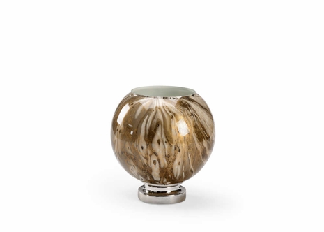 301975 Wildwood Glass/Aluminum Calcutta Gold/Nickel Calacatta Gold Vase (Sm)