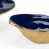 302013 Wildwood 4.5in. Aluminum/Enamel Waving Edge Blue Bowls (S2) with Metallic Gold/Navy Finish