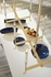 302013 Wildwood 4.5in. Aluminum/Enamel Waving Edge Blue Bowls (S2) with Metallic Gold/Navy Finish