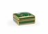 302032 Wildwood 4in. Ceramic Polly Davis Box with Green Glaze/Metallic Gold/Hand Painted Finish