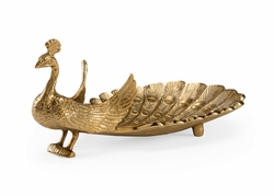 302050 Wildwood 4.5in. Aluminum Peacock Dish with Antique Brass Finish