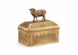 302053 Wildwood 5.5in. Lamb Brass Box with Antique Finish