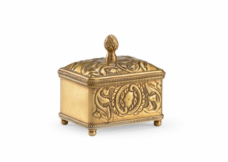 302054 Wildwood 5.5in. Linville Oaks Brass Box with Antique Finish