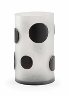 302071 Wildwood 12in. Glass Dali Dot Vase with Frosted/Black Finish
