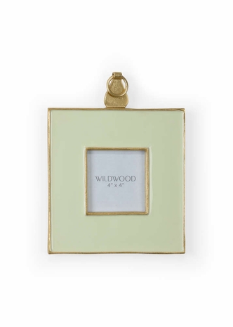 302111 Wildwood 11.5in. Metal/Glass Pistachio Enamel Wall Frame (Med) with Gold/Clear/Plain Finish