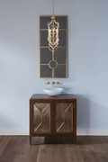 302156 Wildwood 54in. Steel Wallis Wall Mirror - Gold with Gold Leaf/Plain Finish