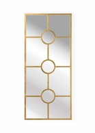 302156 Wildwood 54in. Steel Wallis Wall Mirror - Gold with Gold Leaf/Plain Finish