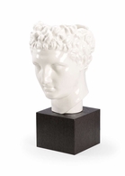 302189 Wildwood 18.5in. Ceramic Hermes Vase with White Glaze/Black Finish