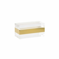 302239 Wildwood 4in. Brass Acrylic Box (Sm) with Clear/Brushed Finish