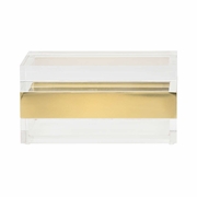 302239 Wildwood 4in. Brass Acrylic Box (Sm) with Clear/Brushed Finish