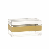 302240 Wildwood 5in. Brass Acrylic Box (Lg) with Clear/Brushed Finish