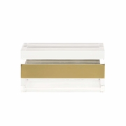 302240 Wildwood 5in. Brass Acrylic Box (Lg) with Clear/Brushed Finish