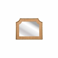302244 Wildwood 32in. Iron/Cane Com Amore Vanity Mirror with Antique Brass/Natural/Clear Finish
