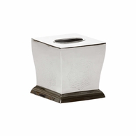 302271 Wildwood 6in. Aluminum Waved Edge Tissue Box - Nickel with Polished Nickel Finish