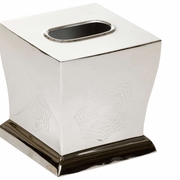 302271 Wildwood 6in. Aluminum Waved Edge Tissue Box - Nickel with Polished Nickel Finish