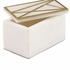 302285 Wildwood 3in. Metal Genesis Marble Box (Sm) with Natural White/Antique Gold Finish