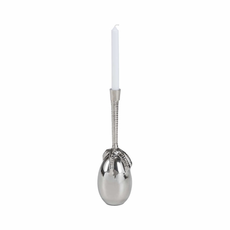 302290 Wildwood 13.5in. Brass Talon Candleholder - Nickel with Polished Nickel Finish