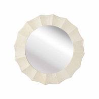 302299 Wildwood 42in. Parchment/Wood Bride's Dream Mirror with Cream/Plain Finish