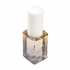 302327 Wildwood 6in. Acrylic/Steel Kori Candleholder (Sm) with Smokey Gold Ombre/Nickel Finish