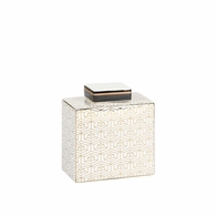 302440 Wildwood 8in. Porcelain Clara Canister with White Glaze/Gold Finish