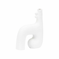 302468 Wildwood 13in. Ceramic Kona Vase IV with Sandy White Finish
