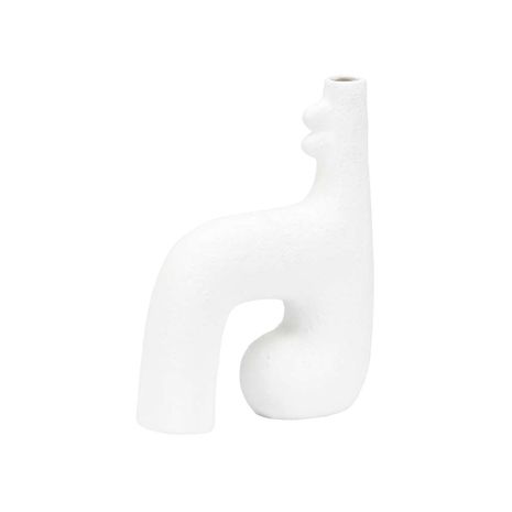 302468 Wildwood 13in. Ceramic Kona Vase IV with Sandy White Finish