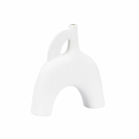 302469 Wildwood 10.5in. Ceramic Kona Vase V with Sandy White Finish